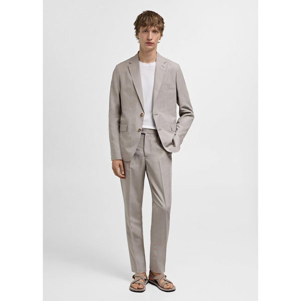 Tiavllya Fashion 2 Piece Men's Suit Flat Notched Wedding Lapel (Blazer + Pants)