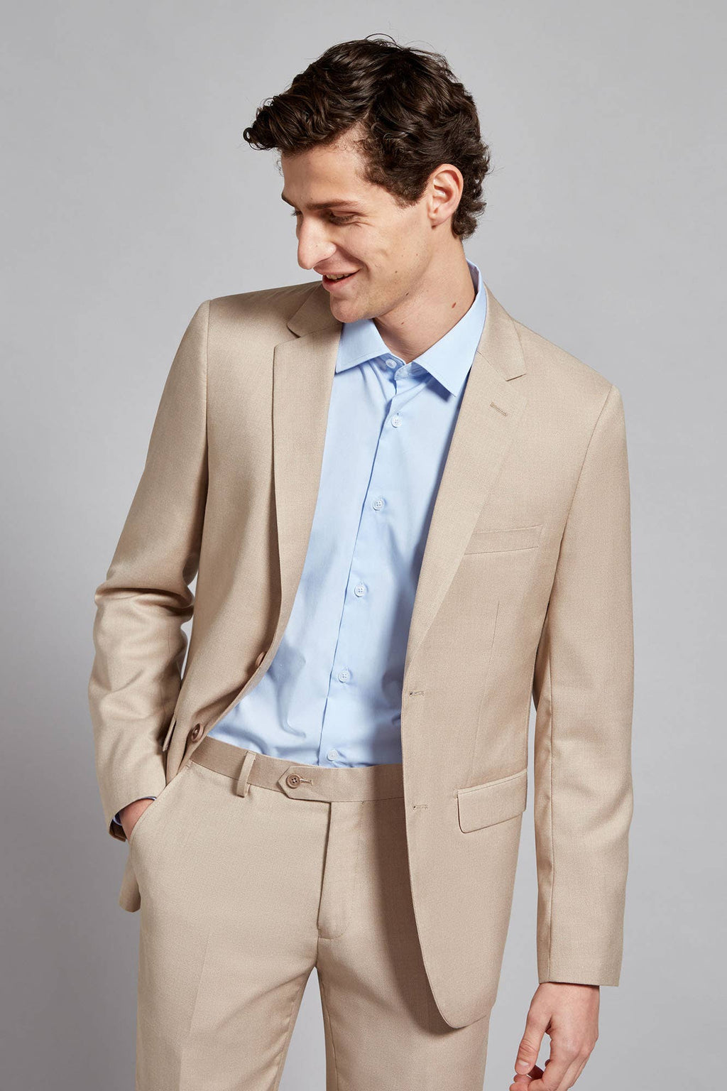 Tiavllya Fashion 2 Piece Men's Suit Flat Notched Wedding Lapel (Blazer + Pants)