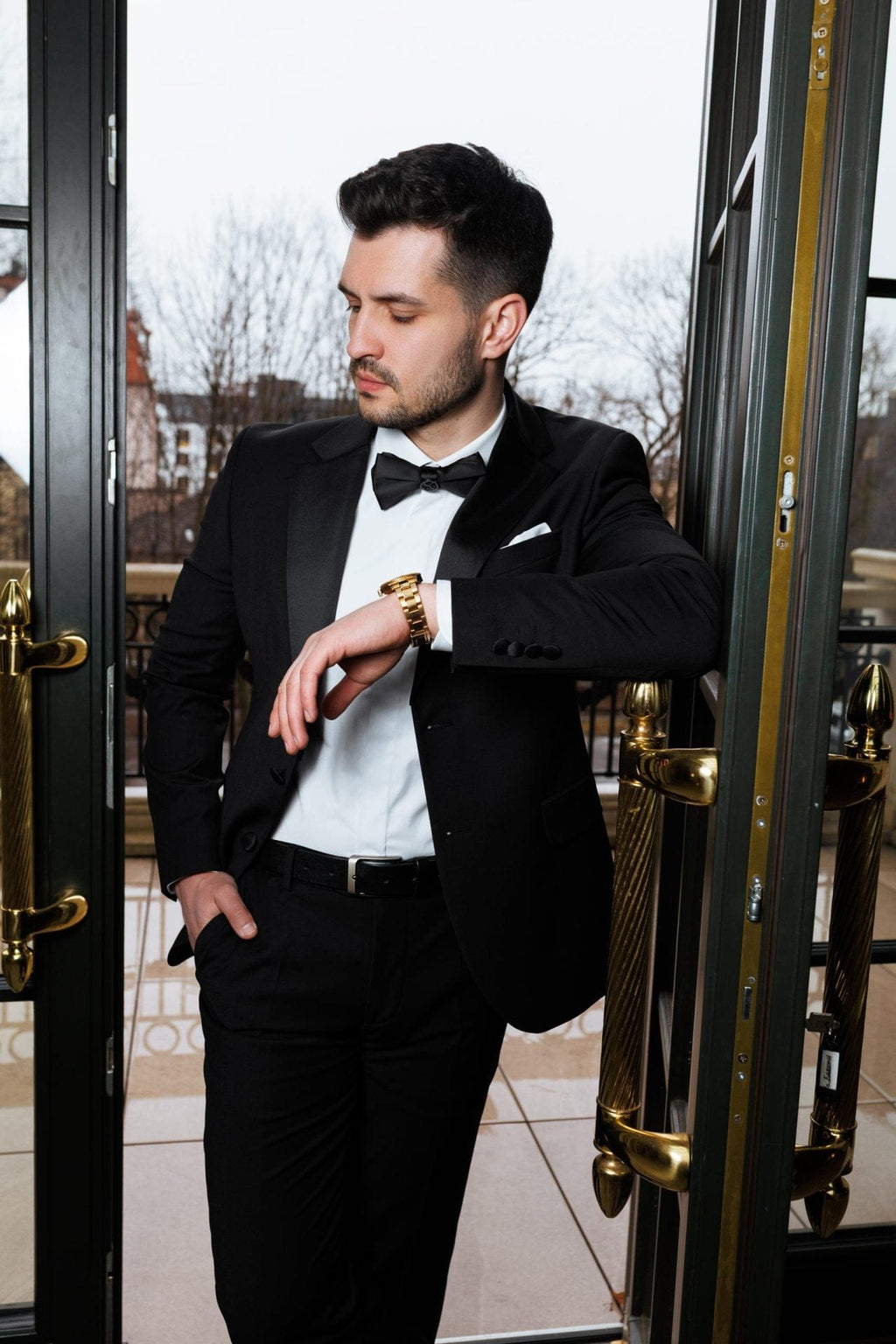 Tiavllya Fashion 2 Piece Men's Suit Flat Notched Wedding Lapel (Blazer + Pants)