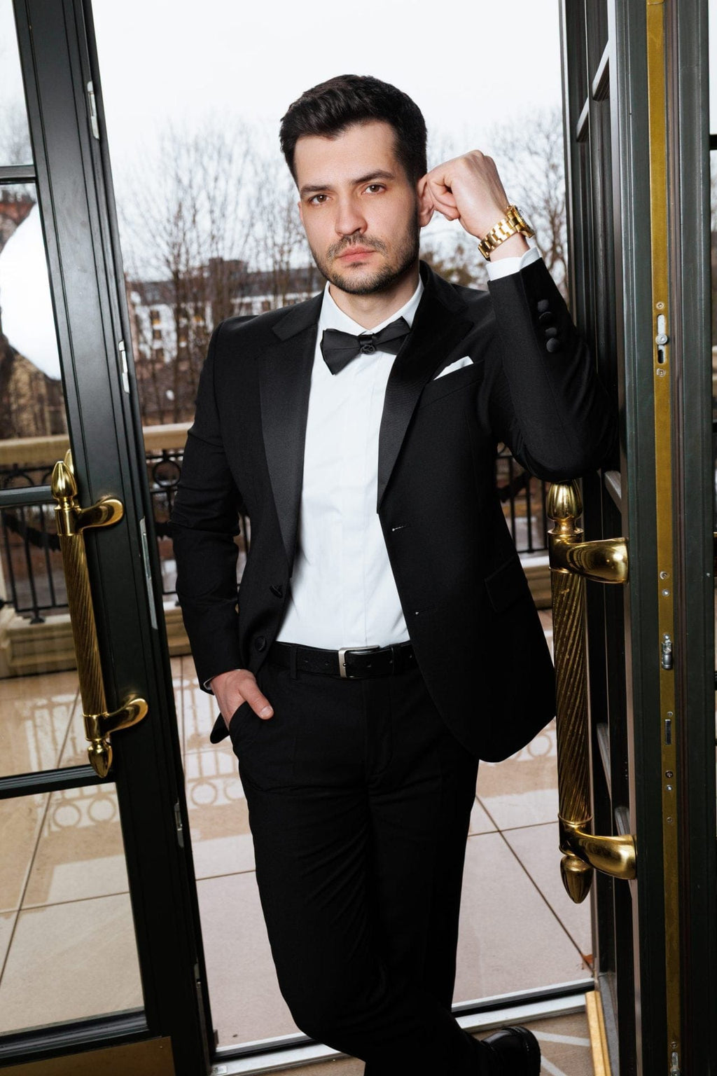 Tiavllya Fashion 2 Piece Men's Suit Flat Notched Wedding Lapel (Blazer + Pants)