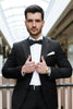 Tiavllya Fashion 2 Piece Men's Suit Flat Notched Wedding Lapel (Blazer + Pants)