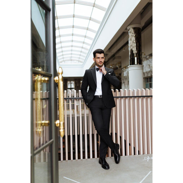 Tiavllya Fashion 2 Piece Men's Suit Flat Notched Wedding Lapel (Blazer + Pants)