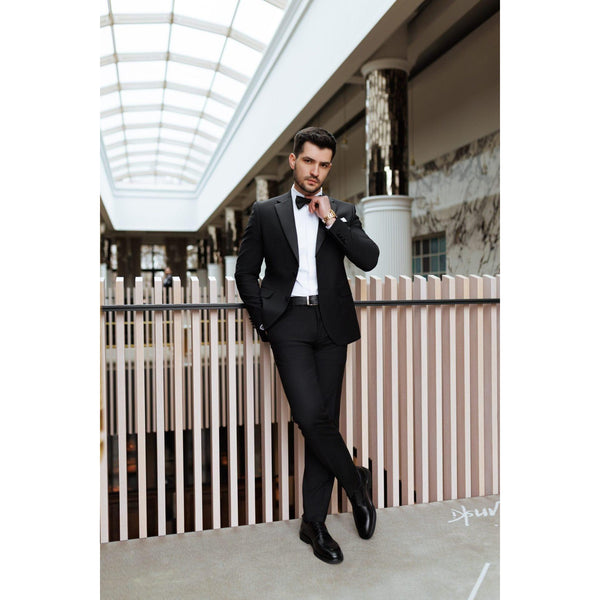 Tiavllya Fashion 2 Piece Men's Suit Flat Notched Wedding Lapel (Blazer + Pants)