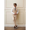 Tiavllya Fashion 2 Pieces Mens Beige Suit Flat Notch Lapel Vest Suit For Wedding (Vest + Pants)