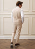 Tiavllya Fashion 2 Pieces Mens Beige Suit Flat Notch Lapel Vest Suit For Wedding (Vest + Pants)