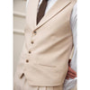 Tiavllya Fashion 2 Pieces Mens Beige Suit Flat Notch Lapel Vest Suit For Wedding (Vest + Pants)