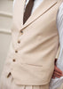 Tiavllya Fashion 2 Pieces Mens Beige Suit Flat Notch Lapel Vest Suit For Wedding (Vest + Pants)
