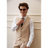 Tiavllya Fashion 2 Pieces Mens Beige Suit Flat Notch Lapel Vest Suit For Wedding (Vest + Pants)