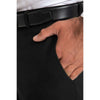 Tiavllya Fashion 2 Pieces Mens Black Suit Flat Peak Lapel Tuxedos For Wedding (Blazer+Pants)