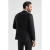 Tiavllya Fashion 2 Pieces Mens Black Suit Flat Peak Lapel Tuxedos For Wedding (Blazer+Pants)