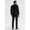 Tiavllya Fashion 2 Pieces Mens Black Suit Flat Peak Lapel Tuxedos For Wedding (Blazer+Pants)