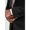 Tiavllya Fashion 2 Pieces Mens Black Suit Flat Peak Lapel Tuxedos For Wedding (Blazer+Pants)