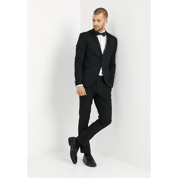 Tiavllya Fashion 2 Pieces Mens Black Suit Peak Lapel For Wedding (Blazer+Pants)
