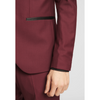 Tiavllya Fashion 2 Pieces Mens Burgundy Suit Flat Peak Lapel Tuxedos For Wedding (Blazer+Pants)