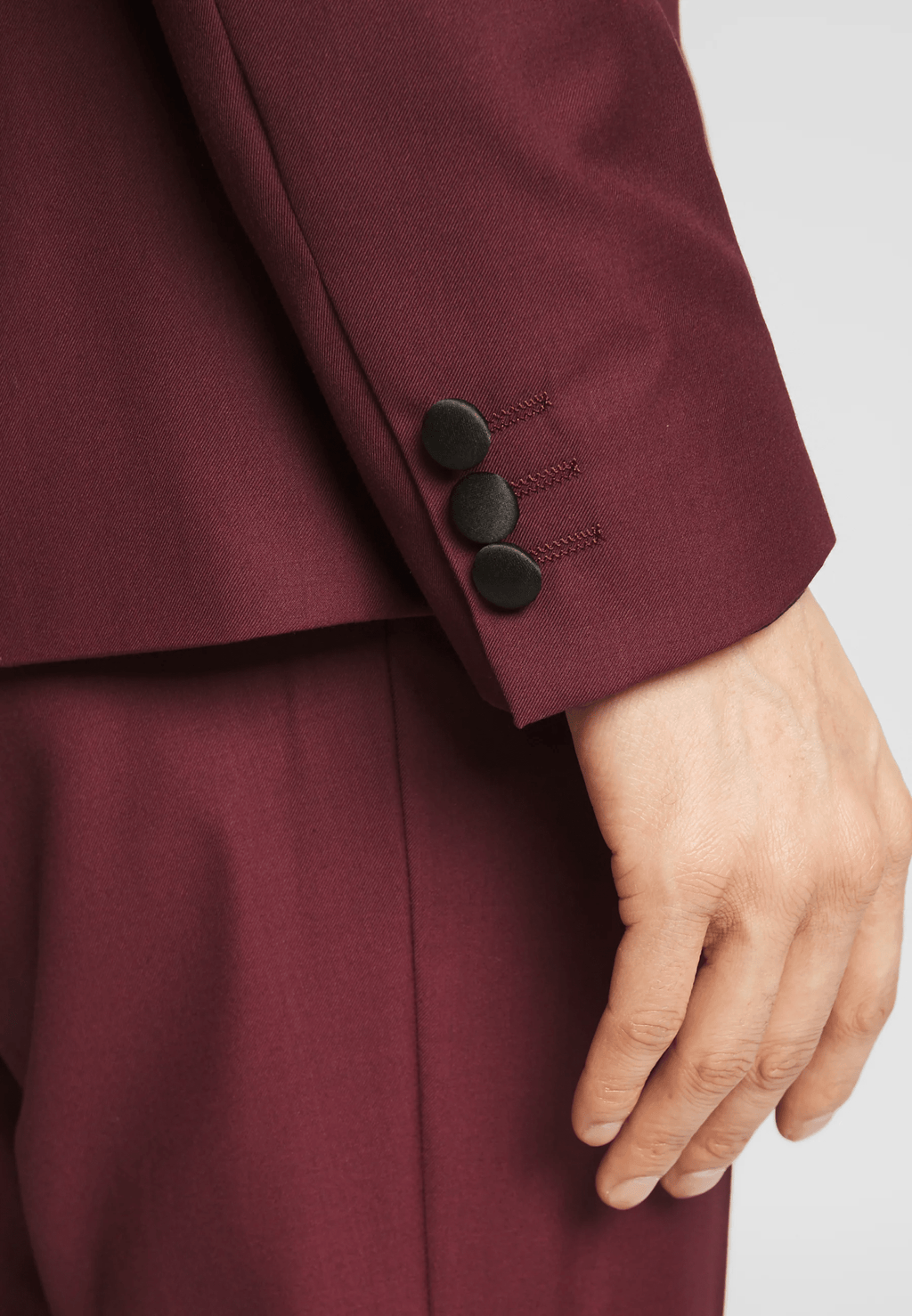 Tiavllya Fashion 2 Pieces Mens Burgundy Suit Flat Peak Lapel Tuxedos For Wedding (Blazer+Pants)