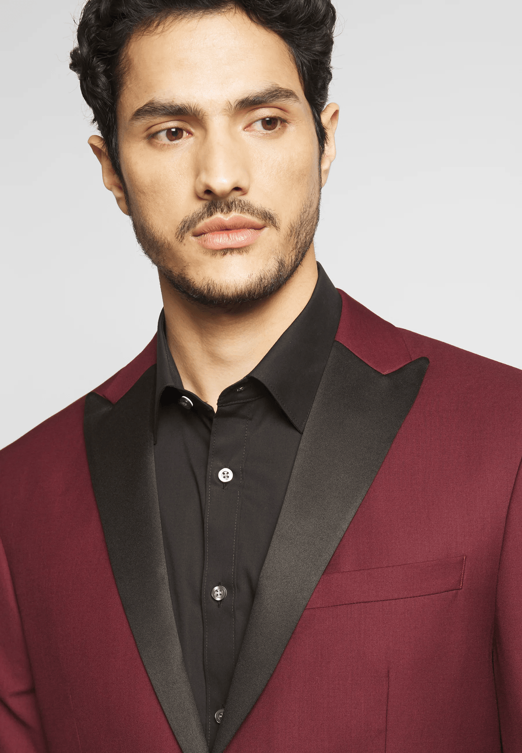 Tiavllya Fashion 2 Pieces Mens Burgundy Suit Flat Peak Lapel Tuxedos For Wedding (Blazer+Pants)