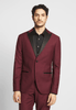 Tiavllya Fashion 2 Pieces Mens Burgundy Suit Flat Peak Lapel Tuxedos For Wedding (Blazer+Pants)