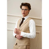 Tiavllya Fashion 2 Pieces Mens Champagne Suit Flat Notch Lapel Vest Suit For Wedding (Vest + Pants)