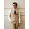 Tiavllya Fashion 2 Pieces Mens Champagne Suit Flat Notch Lapel Vest Suit For Wedding (Vest + Pants)