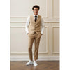 Tiavllya Fashion 2 Pieces Mens Champagne Suit Flat Notch Lapel Vest Suit For Wedding (Vest + Pants)