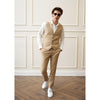 Tiavllya Fashion 2 Pieces Mens Champagne Suit Flat Notch Lapel Vest Suit For Wedding (Vest + Pants)