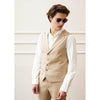 Tiavllya Fashion 2 Pieces Mens Champagne Suit Flat Notch Lapel Vest Suit For Wedding (Vest + Pants)
