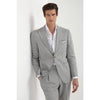 Tiavllya Fashion 2 Pieces Mens Silver Suit Flat Peak Lapel Tuxedos For Wedding (Blazer+Pants)