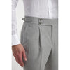 Tiavllya Fashion 2 Pieces Mens Silver Suit Flat Peak Lapel Tuxedos For Wedding (Blazer+Pants)