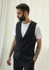 Tiavllya Fashion 2 Pieces Mens Stripe Suit Flat Peak Lapel Vest Suit For Wedding (Vest + Pants)