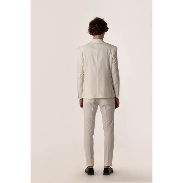Tiavllya Fashion 2 Pieces Mens Suit Flat Double Breasted Tuxedos For Wedding (Blazer+Pants)