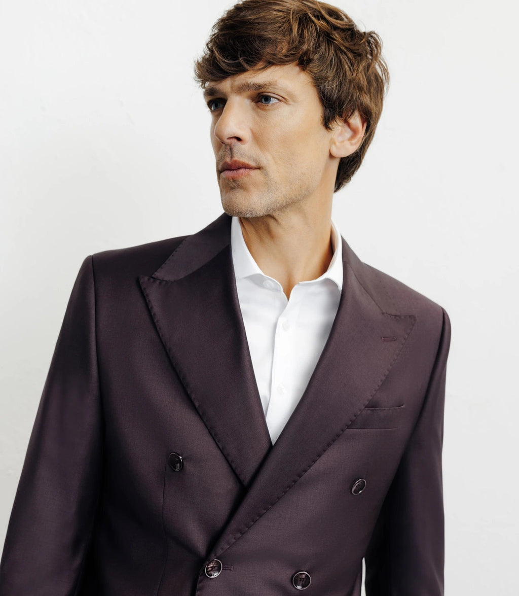 Tiavllya Fashion 2 Pieces Mens Suit Flat Double Breasted Tuxedos For Wedding (Blazer+Pants)