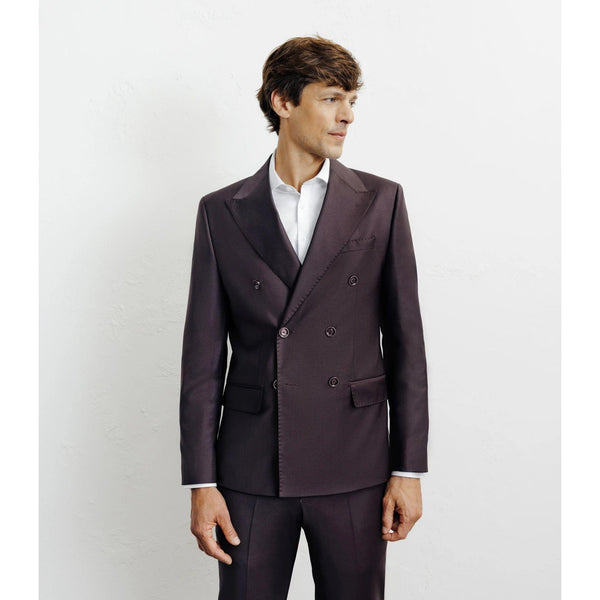 Tiavllya Fashion 2 Pieces Mens Suit Flat Double Breasted Tuxedos For Wedding (Blazer+Pants)