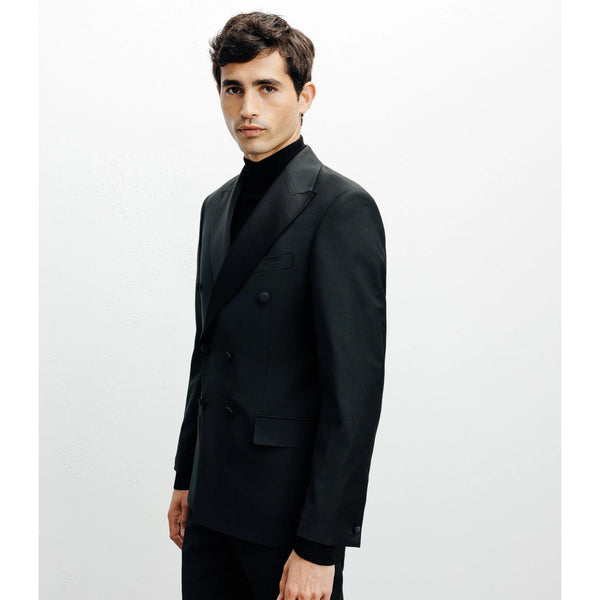 Tiavllya Fashion 2 Pieces Mens Suit Flat Double Breasted Tuxedos For Wedding (Blazer+Pants)