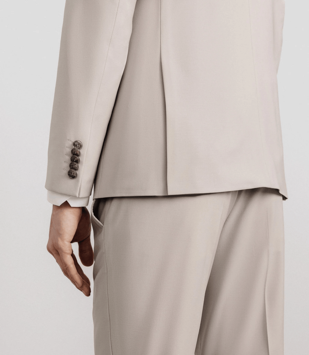 Tiavllya Fashion 2 Pieces Mens Suit Flat Double Breasted Tuxedos For Wedding (Blazer+Pants)