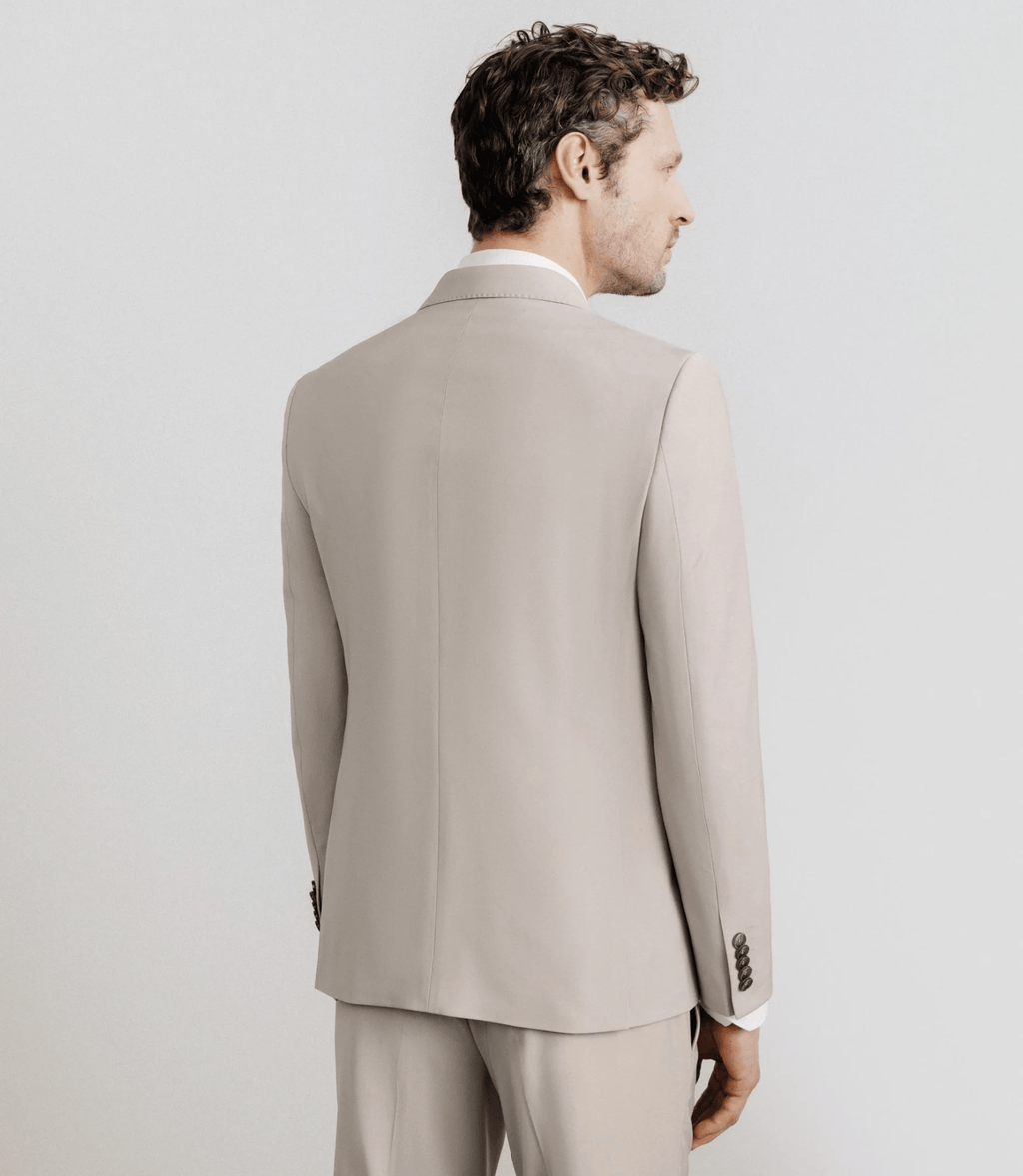 Tiavllya Fashion 2 Pieces Mens Suit Flat Double Breasted Tuxedos For Wedding (Blazer+Pants)