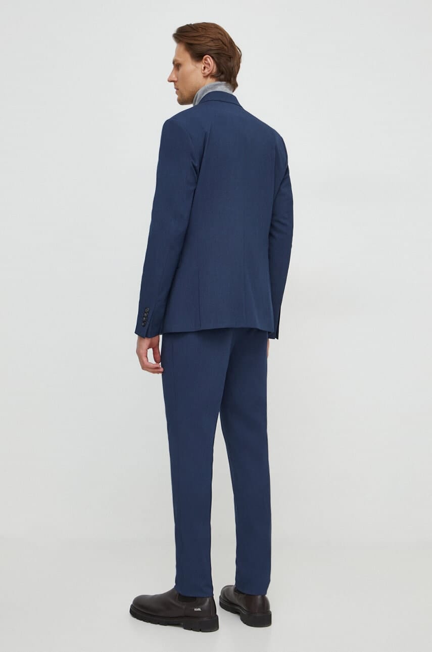 Tiavllya Fashion 2 Pieces Mens Suit Flat Double Breasted Tuxedos For Wedding (Blazer+Pants)