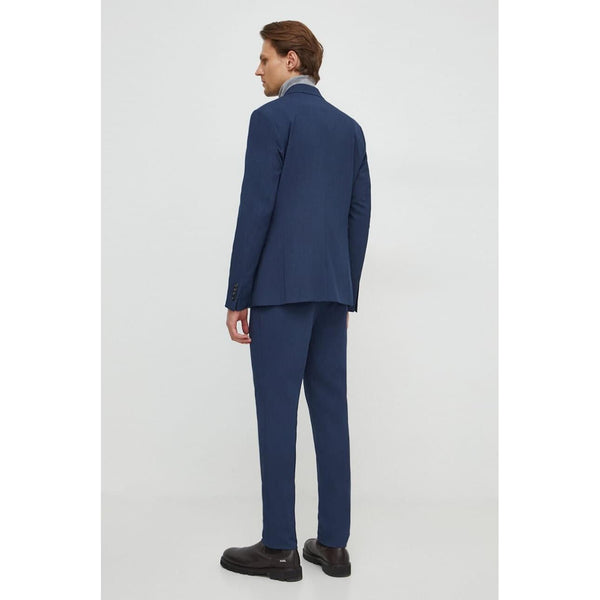 Tiavllya Fashion 2 Pieces Mens Suit Flat Double Breasted Tuxedos For Wedding (Blazer+Pants)