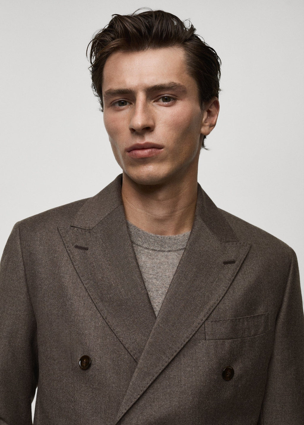 Tiavllya Fashion 2 Pieces Mens Suit Flat Double Breasted Tuxedos For Wedding (Blazer+Pants)