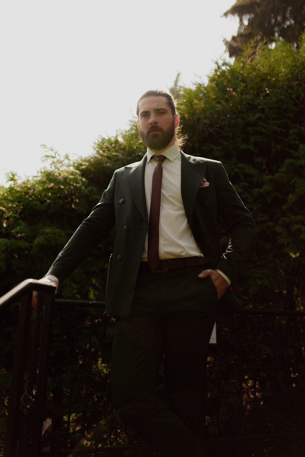 Tiavllya Fashion 2 Pieces Mens Suit Flat Double Breasted Tuxedos For Wedding (Blazer+Pants)