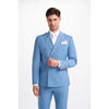 Tiavllya Fashion 2 Pieces Mens Suit Flat Double Breasted Tuxedos For Wedding (Blazer+Pants)