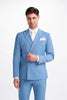 Tiavllya Fashion 2 Pieces Mens Suit Flat Double Breasted Tuxedos For Wedding (Blazer+Pants)