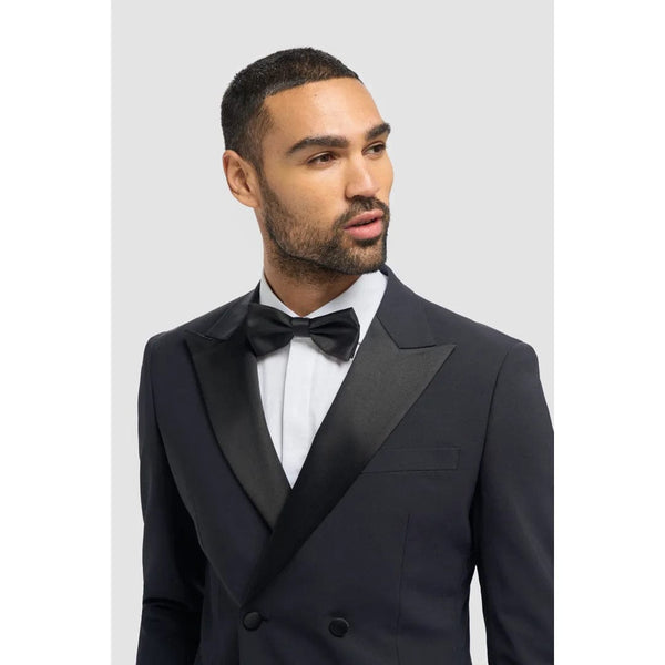 Tiavllya Fashion 2 Pieces Mens Suit Flat Double Breasted Tuxedos For Wedding (Blazer+Pants)