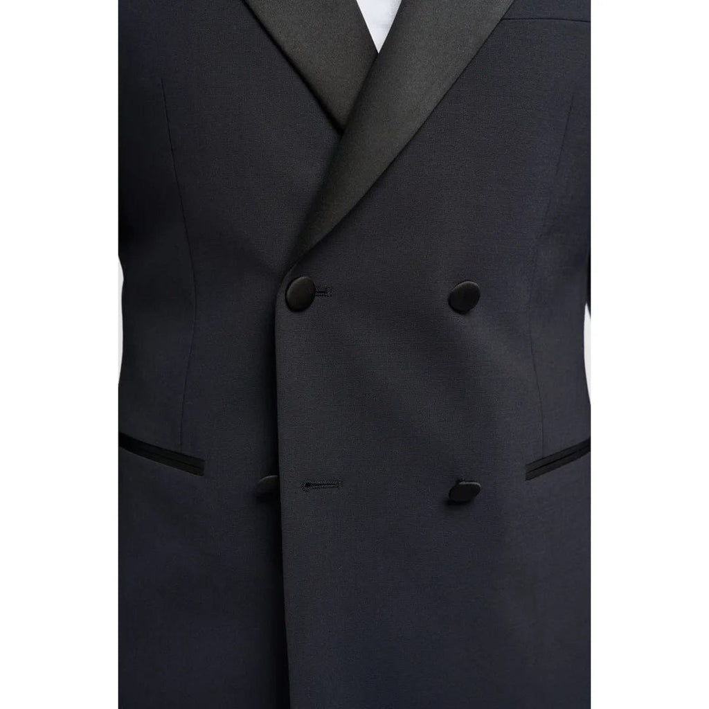 Tiavllya Fashion 2 Pieces Mens Suit Flat Double Breasted Tuxedos For Wedding (Blazer+Pants)