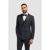 Tiavllya Fashion 2 Pieces Mens Suit Flat Double Breasted Tuxedos For Wedding (Blazer+Pants)