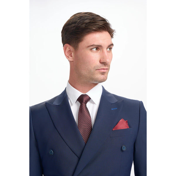 Tiavllya Fashion 2 Pieces Mens Suit Flat Double Breasted Tuxedos For Wedding (Blazer+Pants)