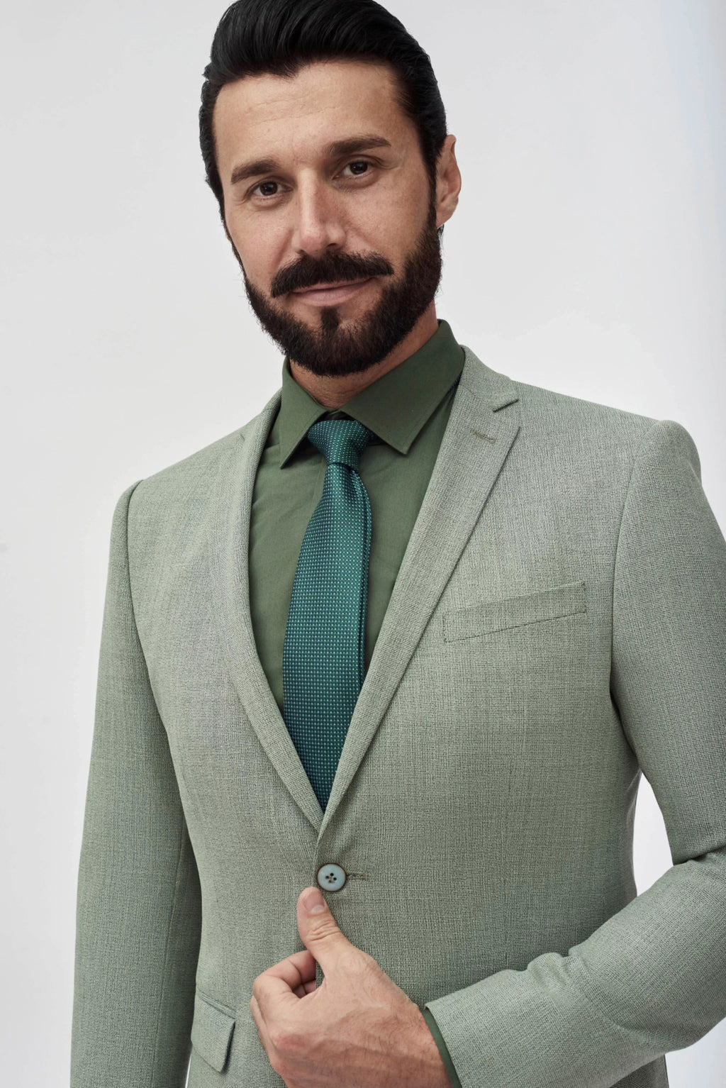 Tiavllya Fashion 2 Pieces Mens Suit Flat Notch Lapel Tuxedos For Wedding (Blazer+Pants)