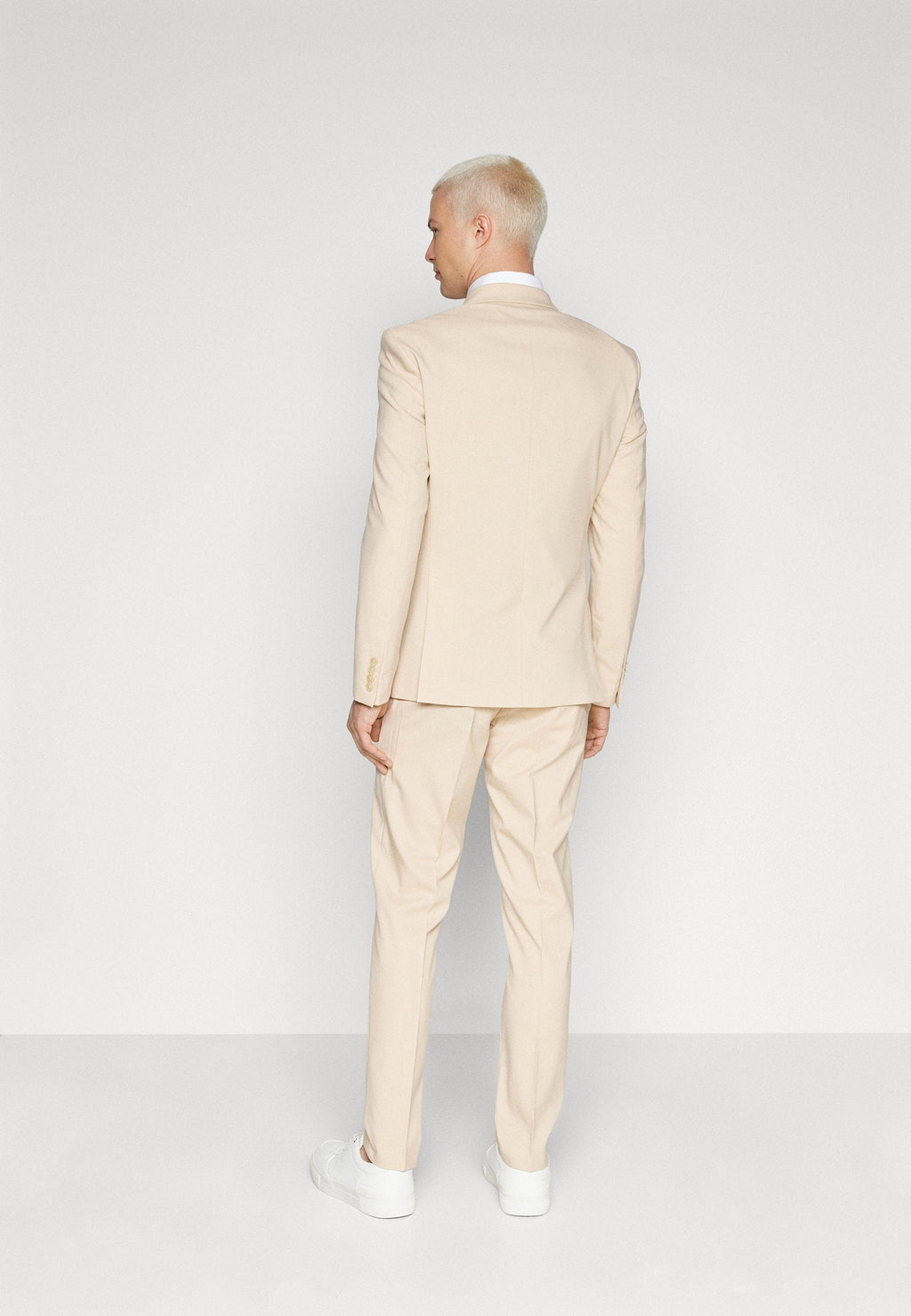 Tiavllya Fashion 2 Pieces Mens Suit Flat Peak Lapel Double Breasted Tuxedos For Wedding (Blazer+Pants)