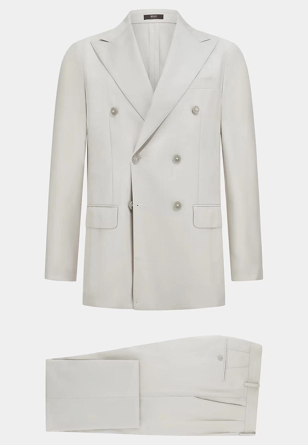 Tiavllya Fashion 2 Pieces Mens Suit Flat Peak Lapel Double Breasted Tuxedos For Wedding (Blazer+Pants)