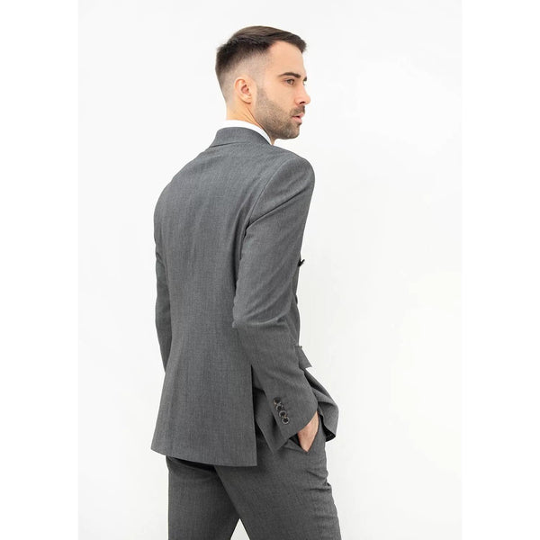 Tiavllya Fashion 2 Pieces Mens Suit Flat Peak Lapel Double Breasted Tuxedos For Wedding (Blazer+Pants)