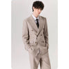 Tiavllya Fashion 2 Pieces Mens Suit Flat Peak Lapel Double Breasted Tuxedos For Wedding (Blazer+Pants)